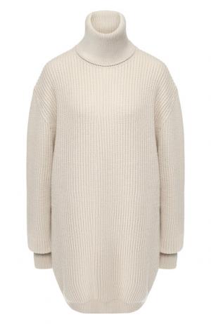 Удлиненный шерстяной пуловер свободного кроя Maison Margiela. Цвет: бежевый