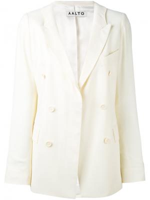Двубортный пиджак Aalto. Цвет: белый