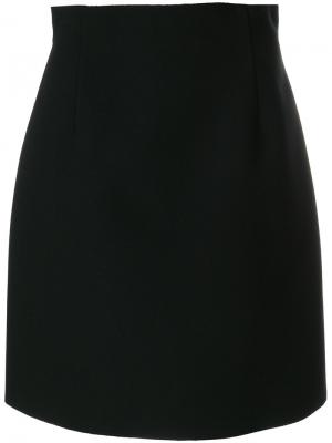 Мини-юбка с завышенной талией MSGM. Цвет: чёрный