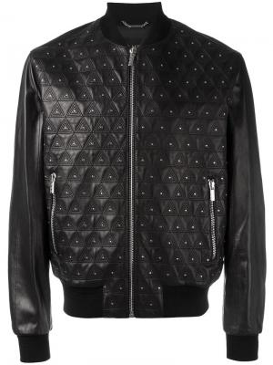 Куртка с вышивкой Versace. Цвет: чёрный