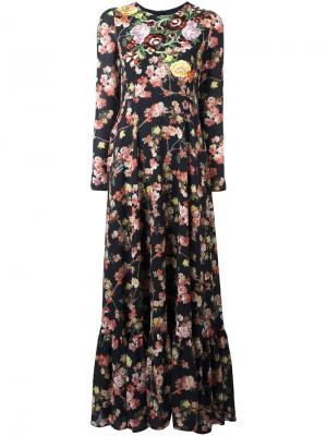 Платье с цветочной вышивкой Antonio Marras. Цвет: чёрный