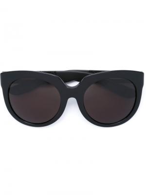 Большие солнцезащитные очки Bottega Veneta Eyewear. Цвет: чёрный