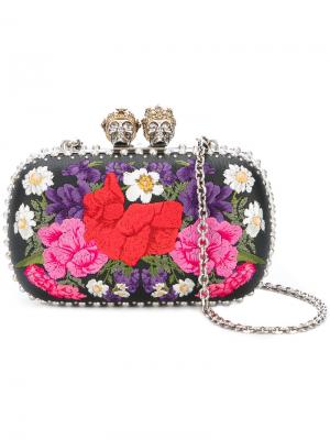 Клатч Queen and King с цветочным узором Alexander McQueen. Цвет: многоцветный