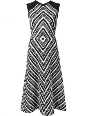 Расклешенное платье с геометрическим узором Martin Grant. Цвет: чёрный