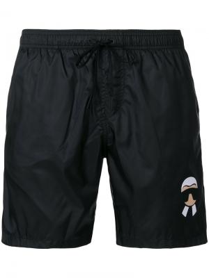 Karlito-appliqué swim shorts Fendi. Цвет: чёрный