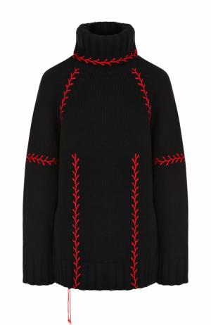 Кашемировый свитер с высоким воротником Alexander McQueen. Цвет: черный