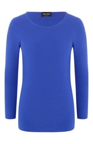 Пуловер с круглым вырезом Giorgio Armani. Цвет: синий