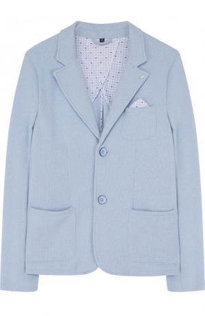 Однобортный пиджак джерси Armani Junior. Цвет: голубой