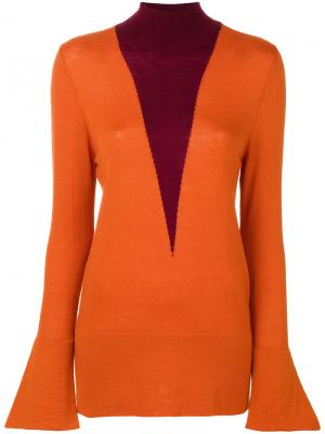 Расклешенный свитер Erika Cavallini. Цвет: жёлтый и оранжевый