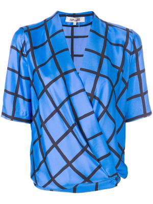Блузка с запахом Dvf Diane Von Furstenberg. Цвет: синий