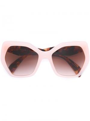Солнцезащитные очки в шестиугольной  оправе Prada Eyewear. Цвет: розовый и фиолетовый