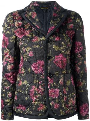 Стеганый пиджак с цветочным принтом Comme Des Garçons. Цвет: чёрный