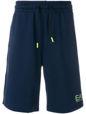 Спортивные шорты на шнурке Ea7 Emporio Armani. Цвет: синий