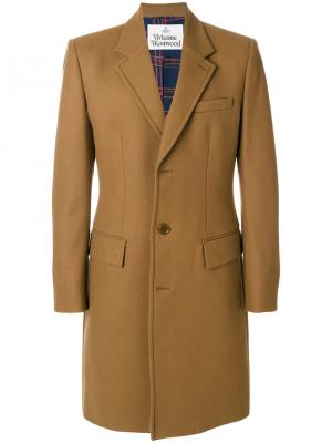 Однобортное пальто Vivienne Westwood. Цвет: коричневый